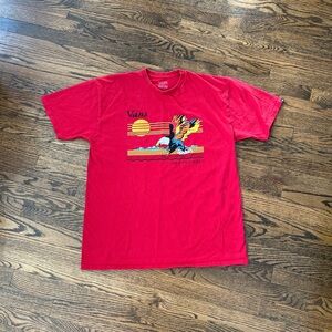 Vans Classic Fit Red with Soaring Eagle Print Skater T-Shirt Men’s Size XL